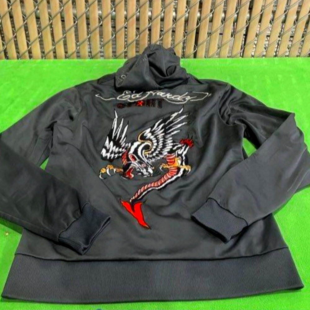 Ed Hardy Mens Gray Long Sleeve Embroidered